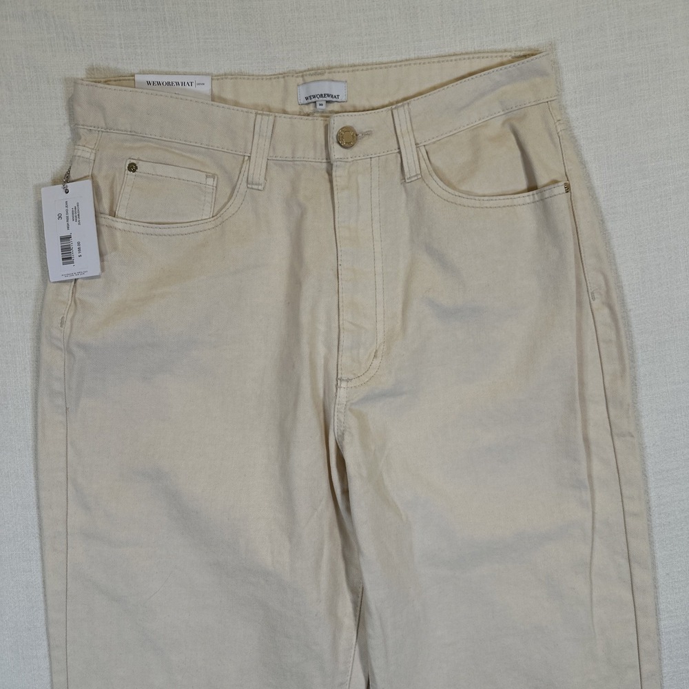 WeWoreWhat Denim Women's High Rise Dad Jean Rigid Unbleached‎ 100% Cotton Sz 30